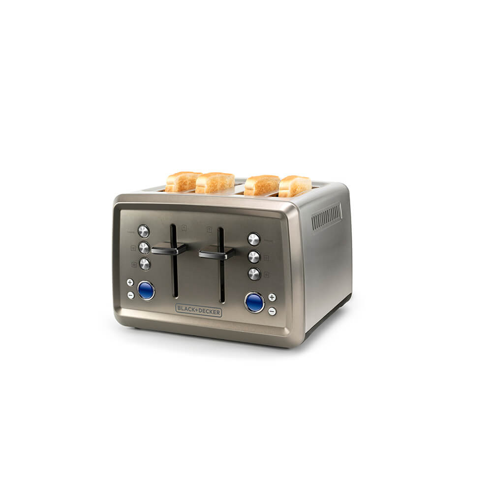 BLACK+DECKER Brødrister 4-Slice Brushed