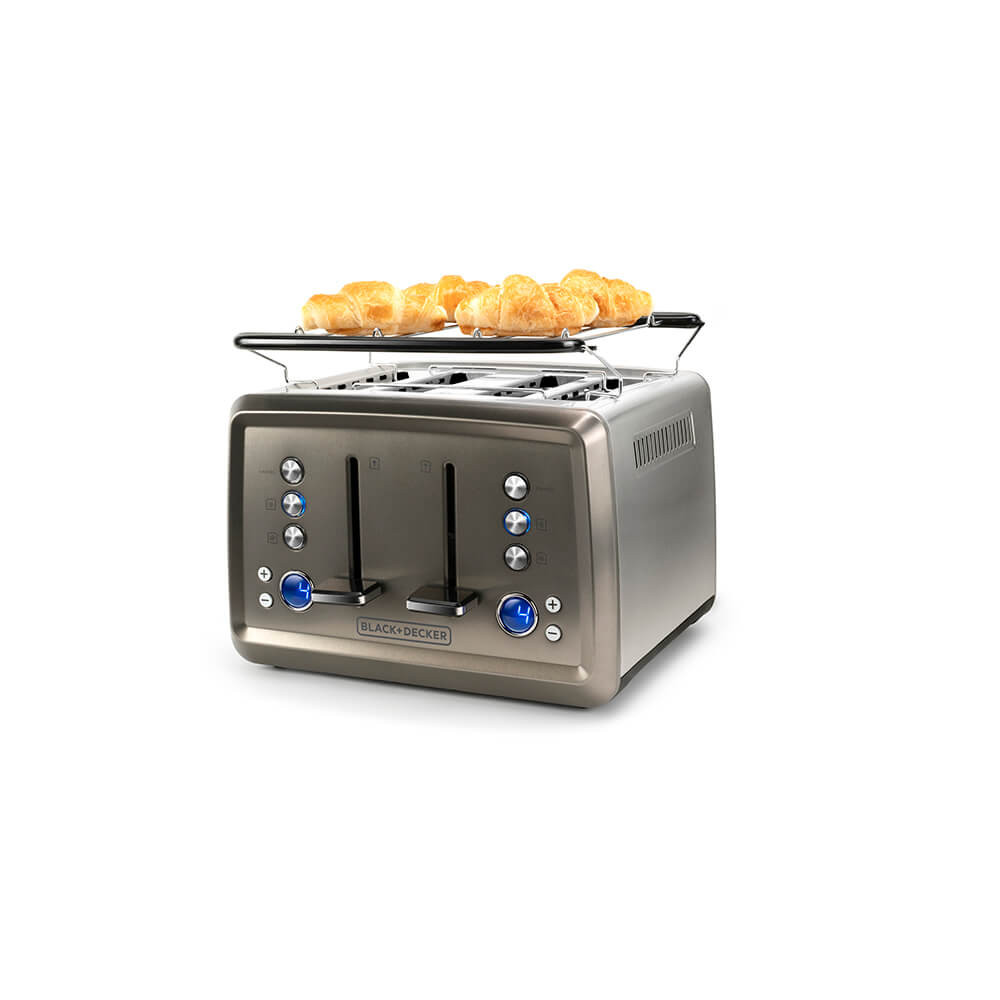 BLACK+DECKER Brødrister 4-Slice Brushed