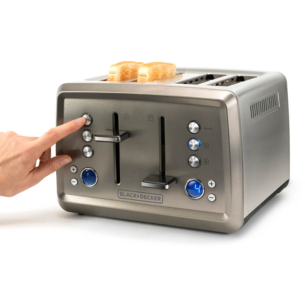 BLACK+DECKER Brødrister 4-Slice Brushed