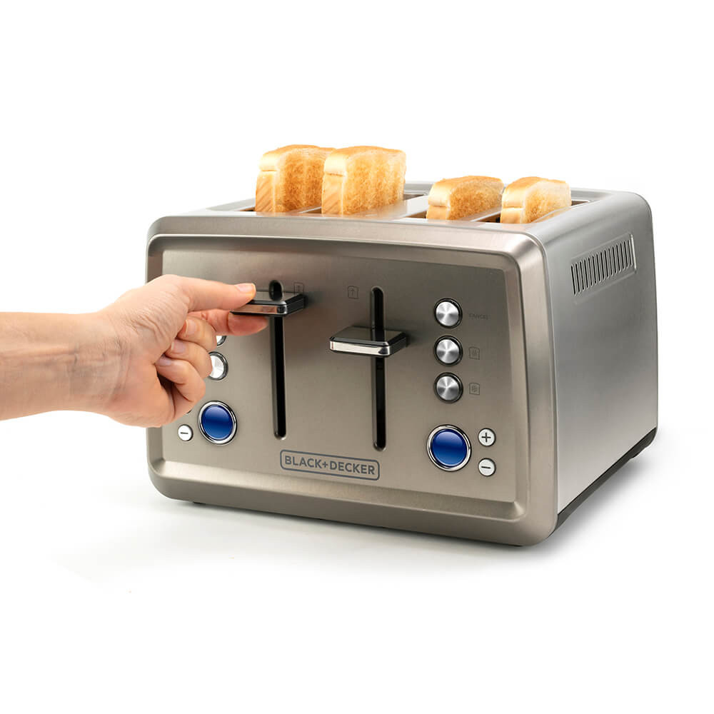 BLACK+DECKER Brødrister 4-Slice Brushed