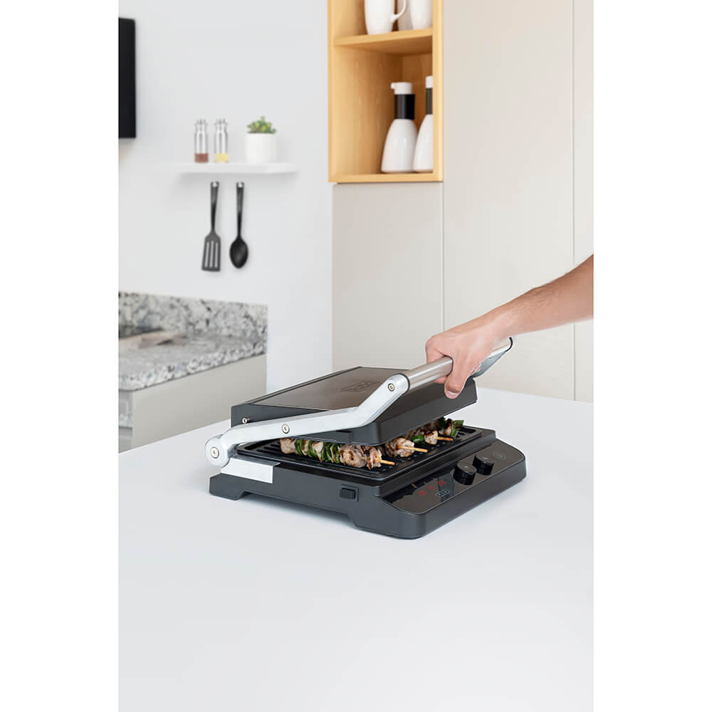 BLACK+DECKER Bordgrill Temp Control Extra Plattor 2000W Brushed