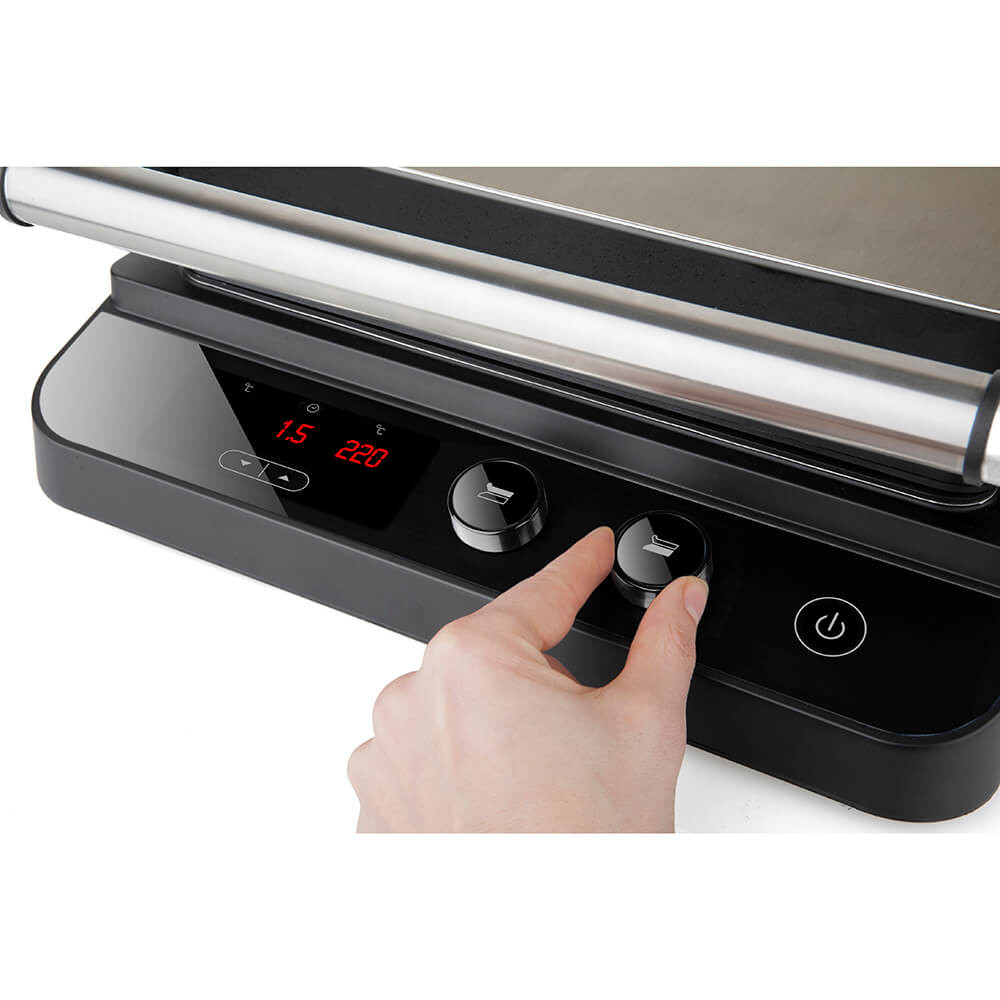 BLACK+DECKER Bordgrill Temp Control Extra Plattor 2000W Brushed