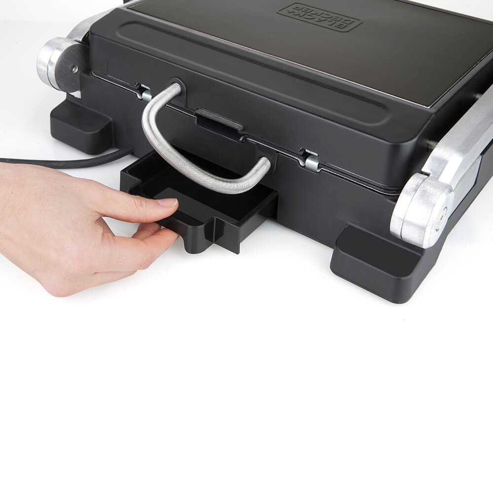 BLACK+DECKER Bordgrill Temp Control Extra Plattor 2000W Brushed