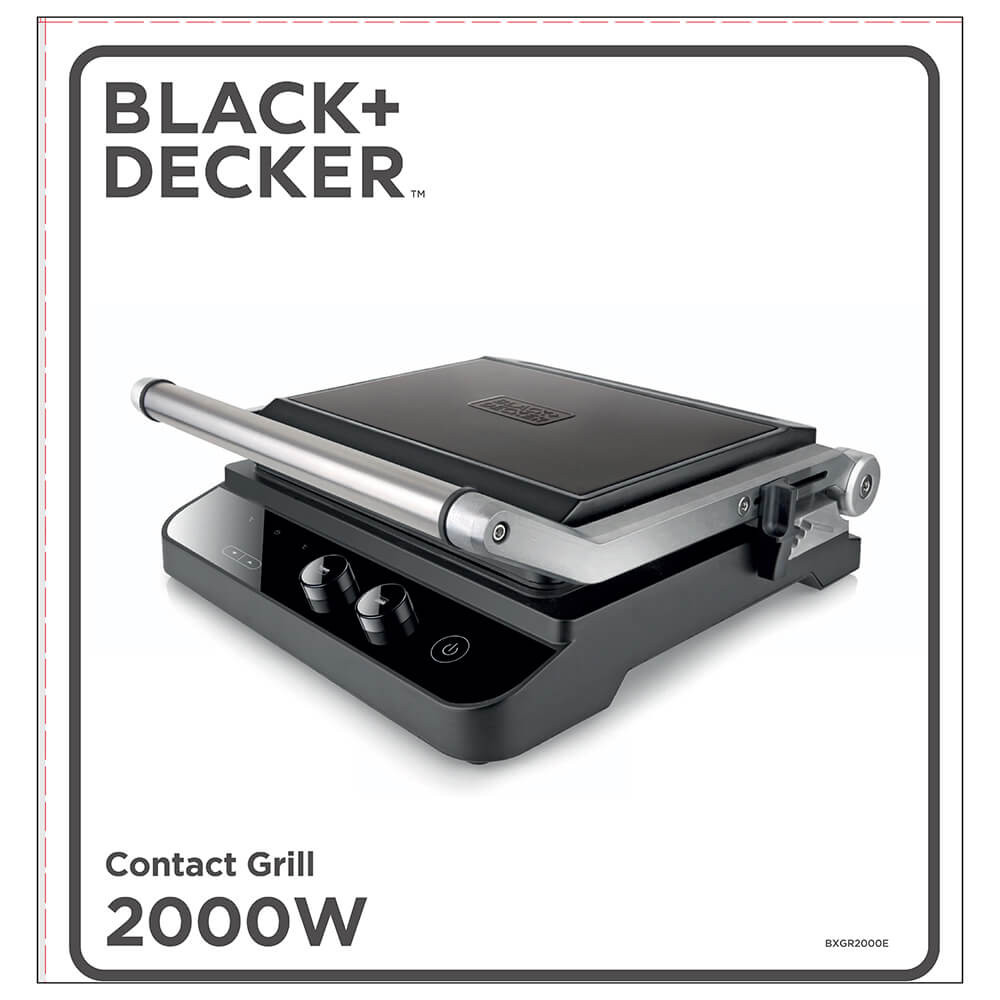 BLACK+DECKER Bordgrill Temp Control Extra Plattor 2000W Brushed