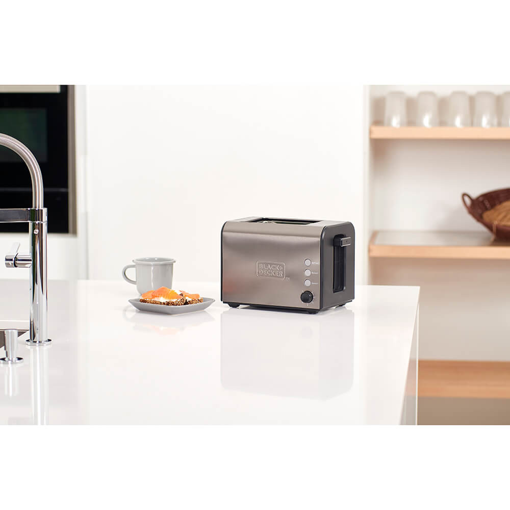 BLACK+DECKER Brødrister 2-Slice Brushed