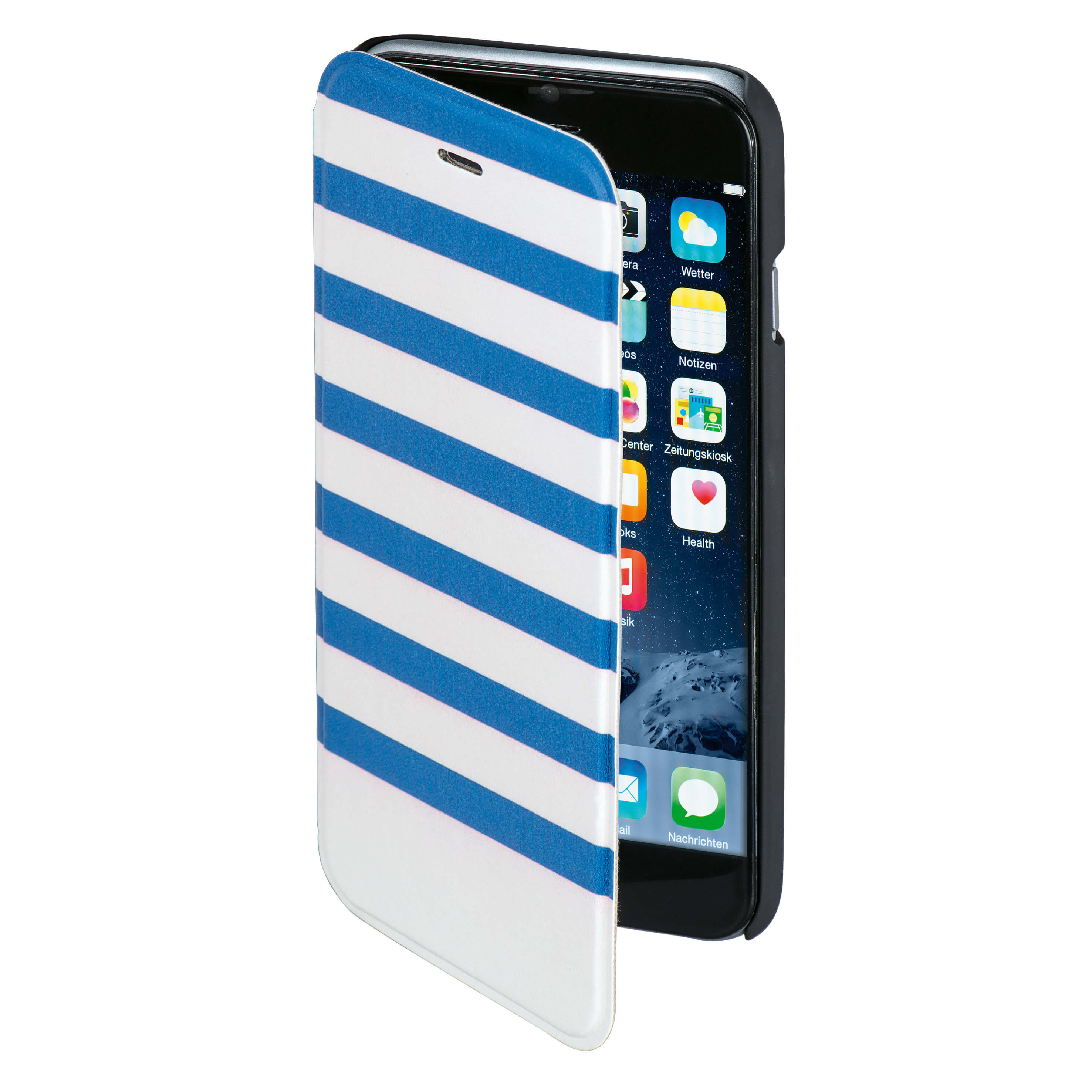 HAMA Lommebokveske DesignLine iPhone6/6S Stripe Blå/Hvit