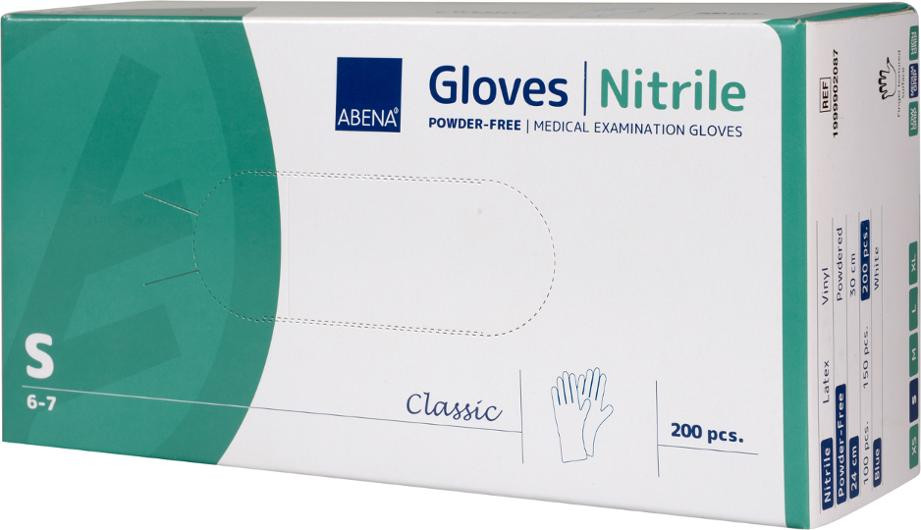 Nitrilhanske Abena Cl. Pf S Hvit (200 stk)