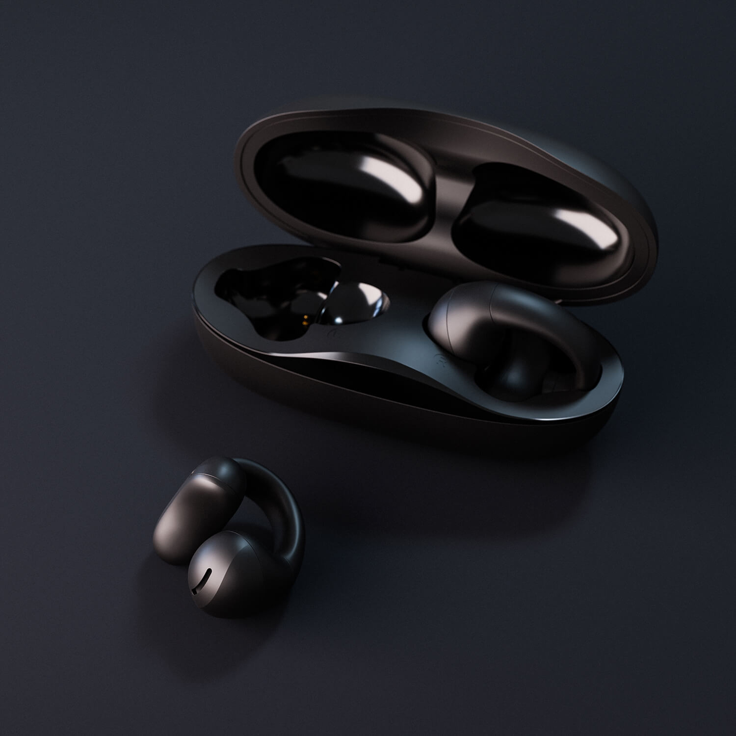 HAPPY PLUGS Headphone Clip OWS True-Wireless Black