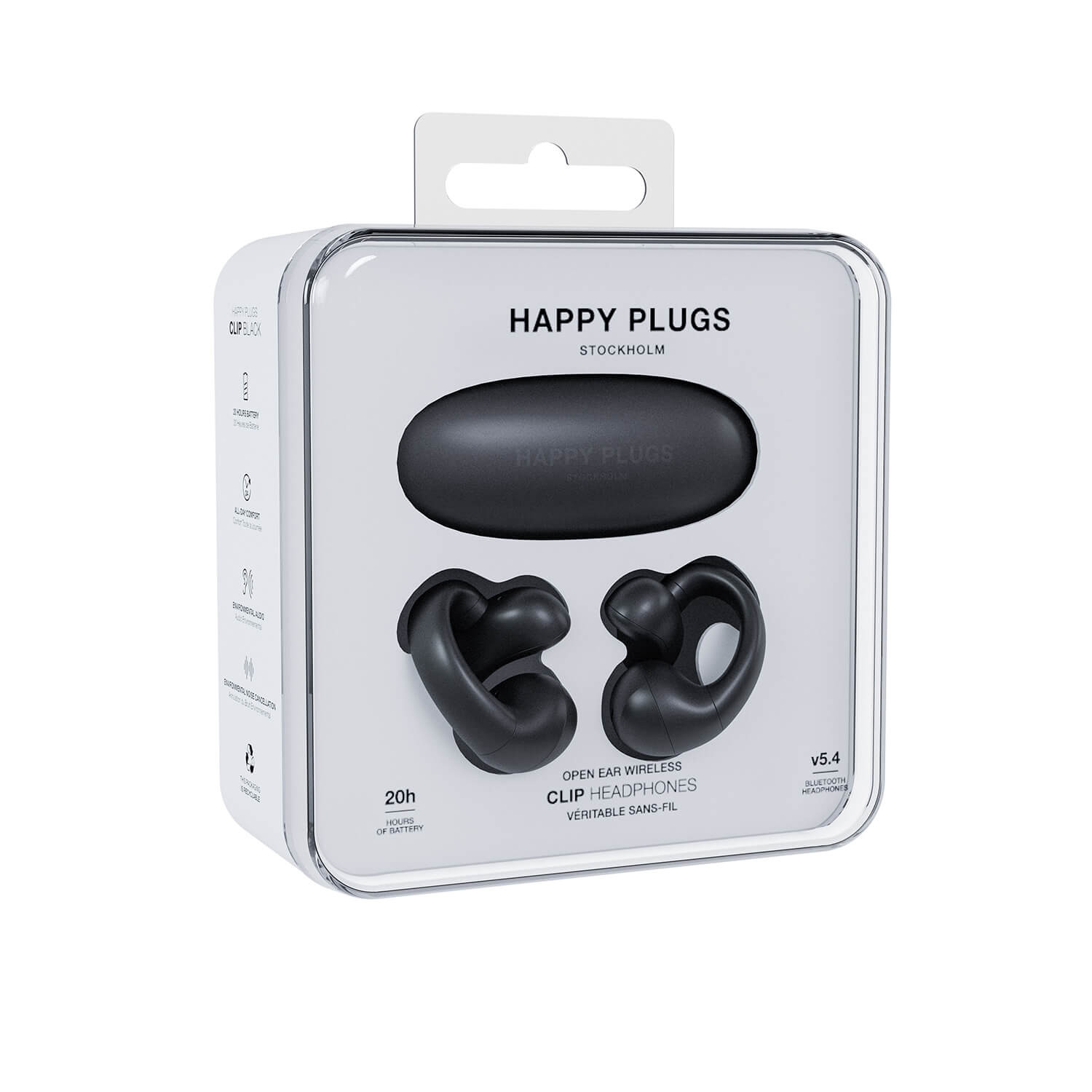 HAPPY PLUGS Headphone Clip OWS True-Wireless Black