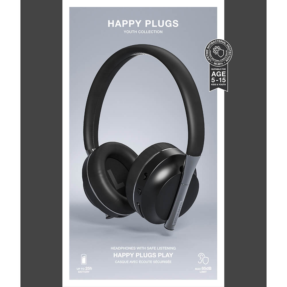 HAPPY PLUGS Play Headphone Over-Ear 85dB Wireless Black