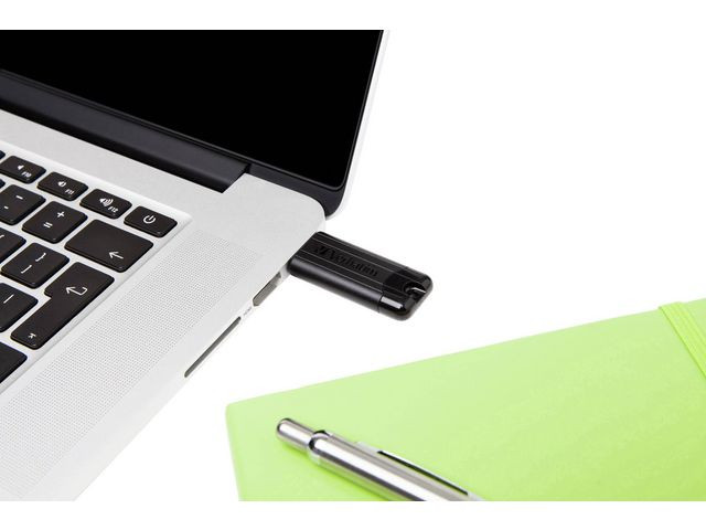 VERBATIM USB 3.2 PinStripe 32GB, Sort
