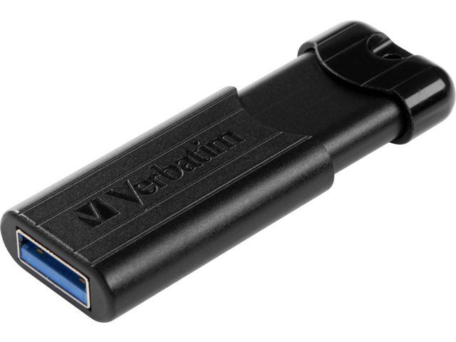 VERBATIM USB 3.2 PinStripe 32GB, Sort