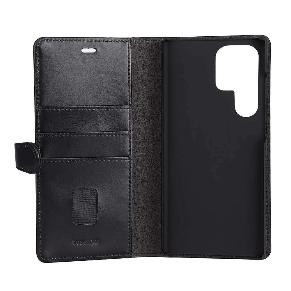 BUFFALO 2in1 Wallet Leather 3 card Samsung  S23 5G Ultra Black