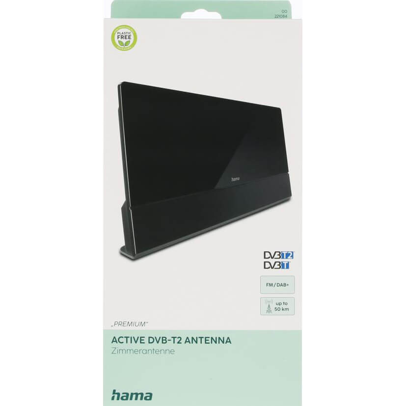 HAMA Indoor Antenna Pro 55 DAB+/DAB/DVB-T2/FM Flat Black