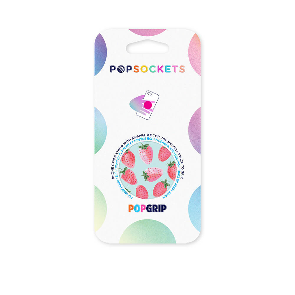 POPSOCKETS Strawberry Rain Avtagbart Grip med Stativfunksjon