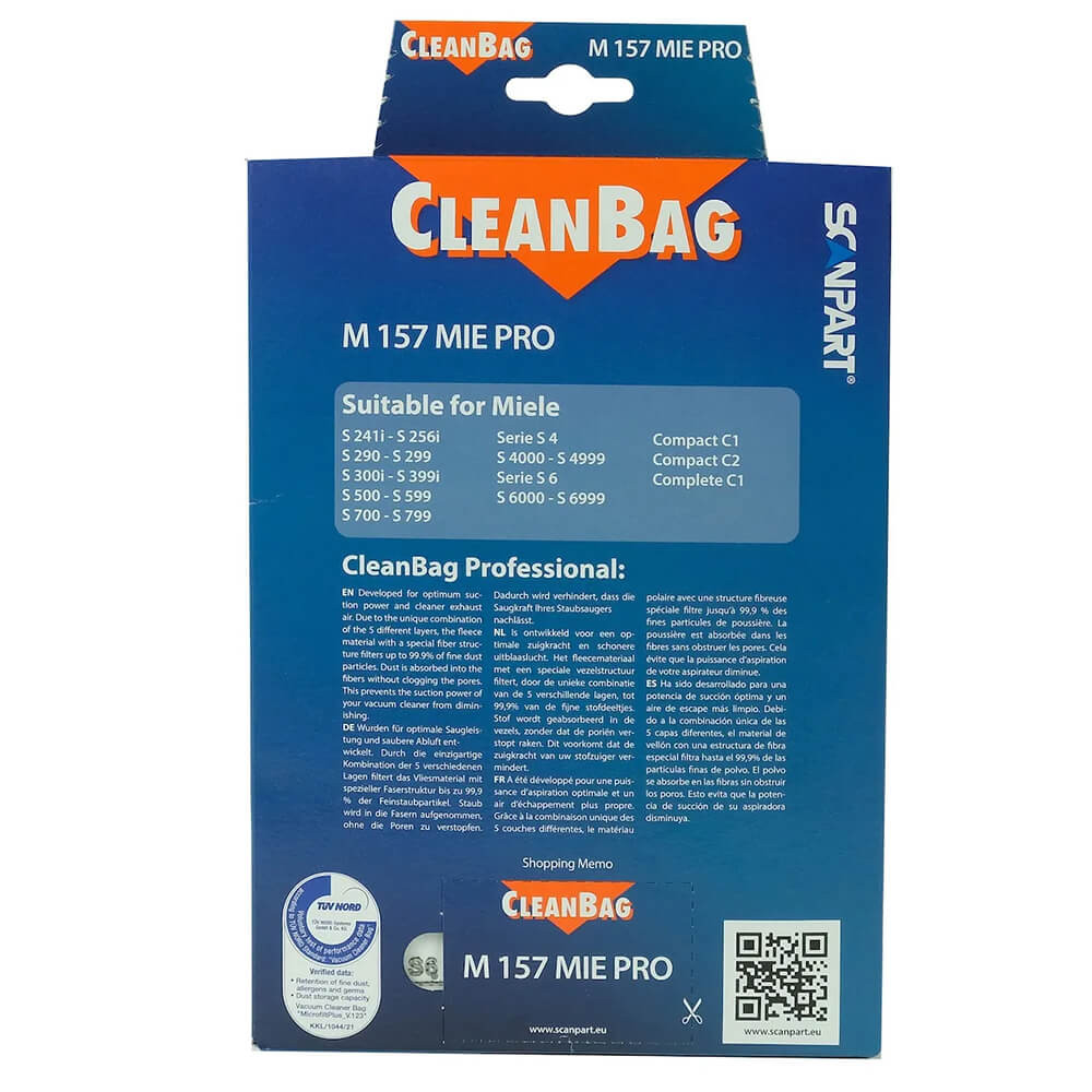 CLEANBAG Microfleece+ Dustbag Miele F/J/M 5+1 Pro