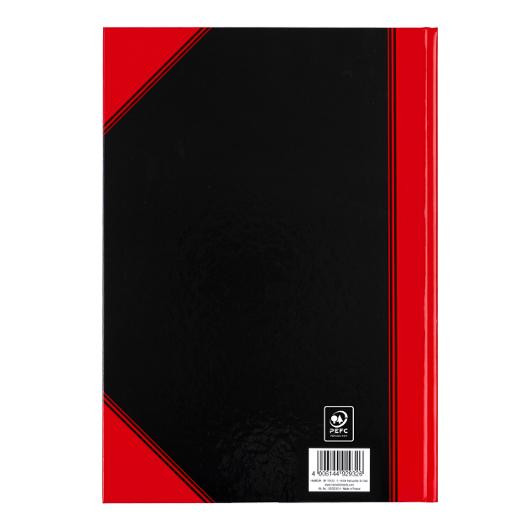 Protokoll A4 96 Blad Linjer Sort/Rød (6 stk)
