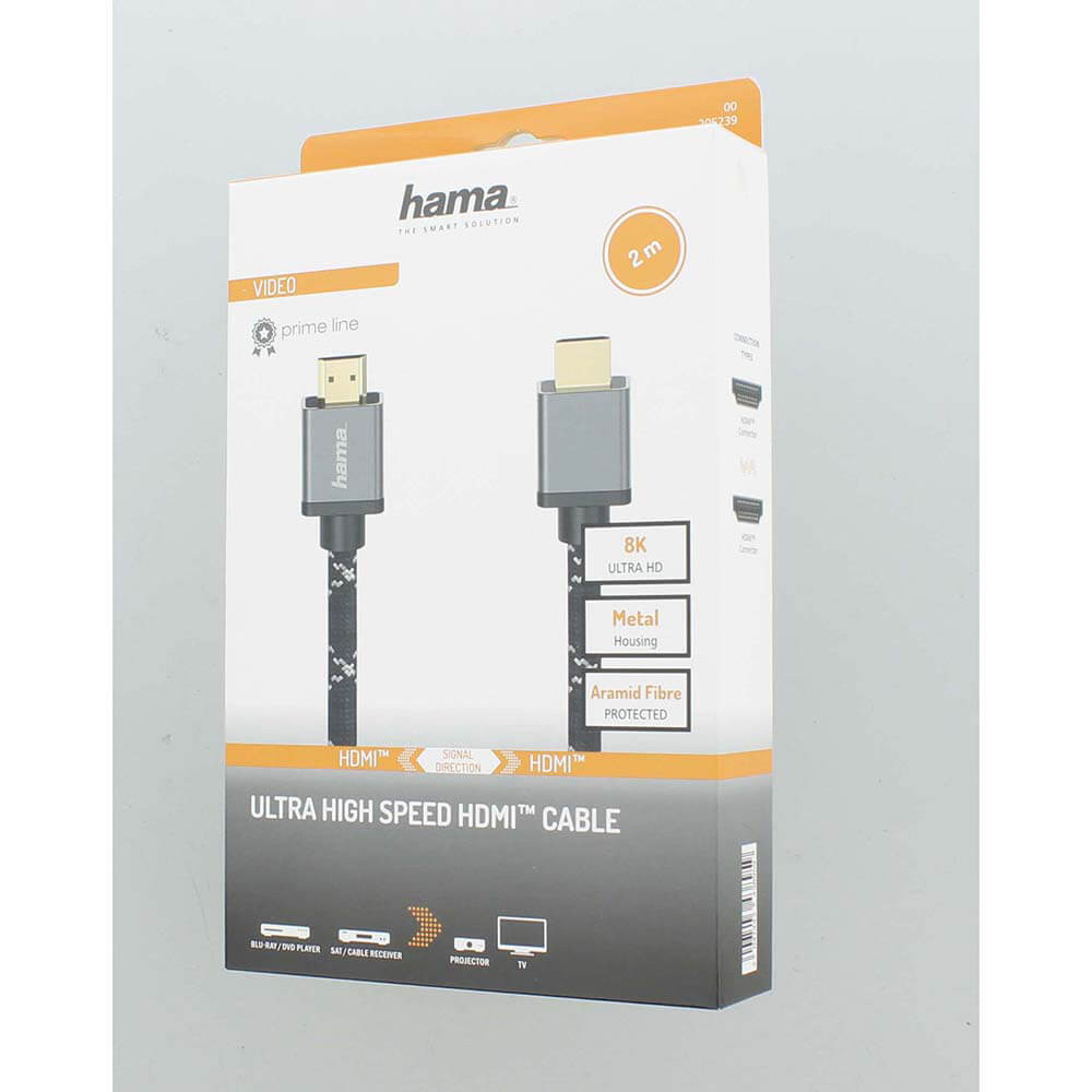 HAMA Cable HDMI Ultra High Speed 8K 48Gbit/s Metal 2.0m Gold