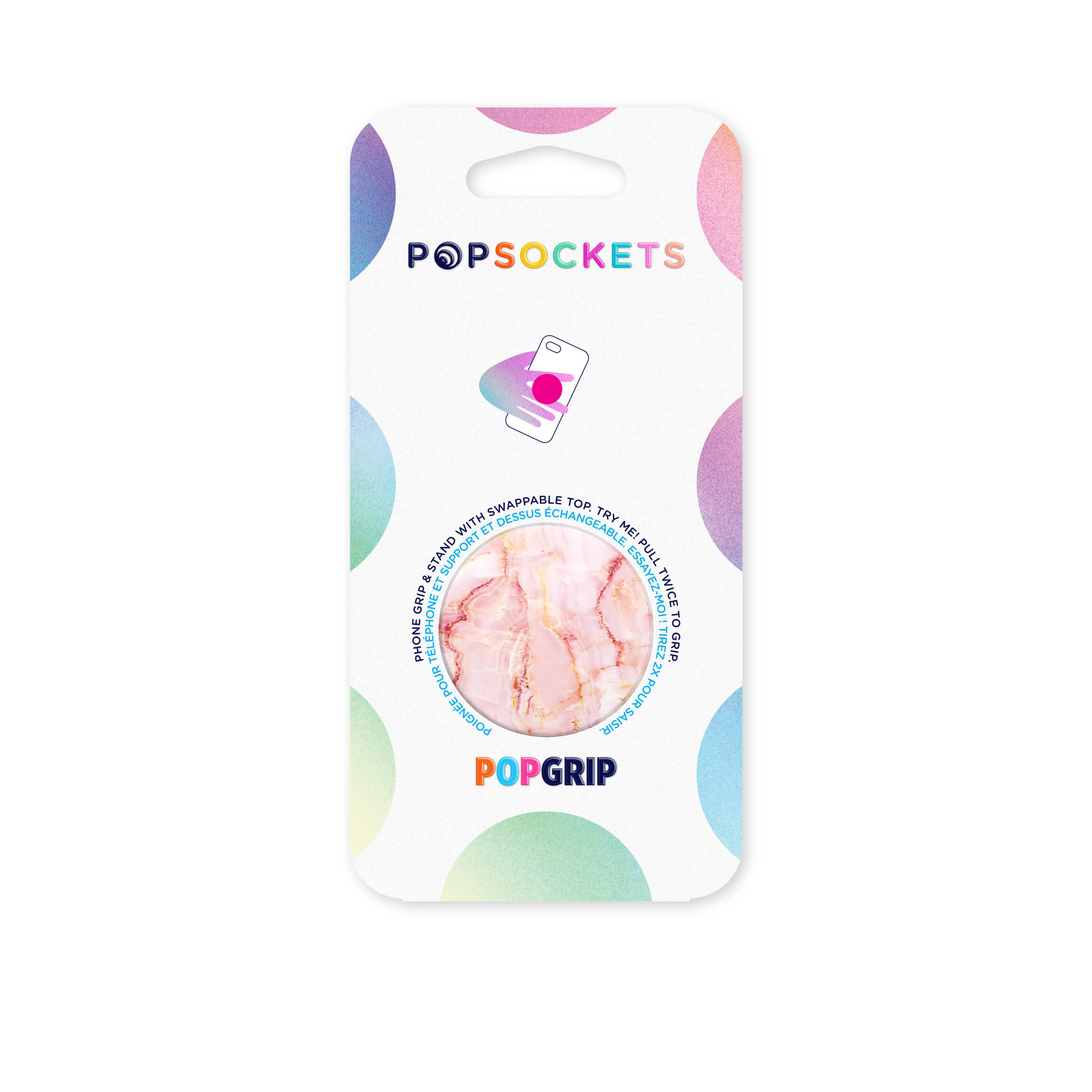 POPSOCKETS Rose Marble Avtagbart Grip med stativfunksjon