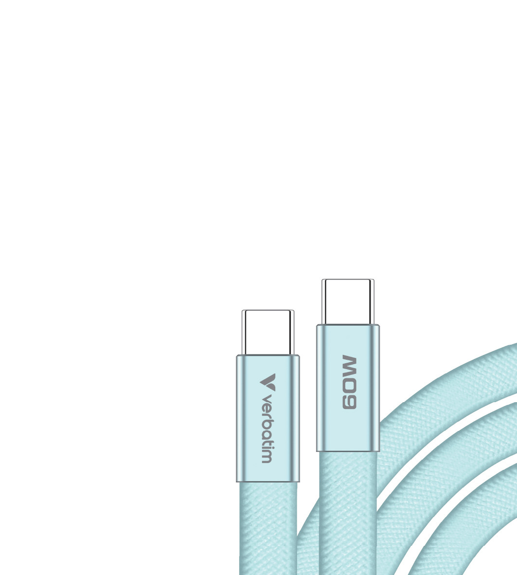 BildeVERBATIM SoftTouch USB-C to C cable 60W 120 cm - Blue