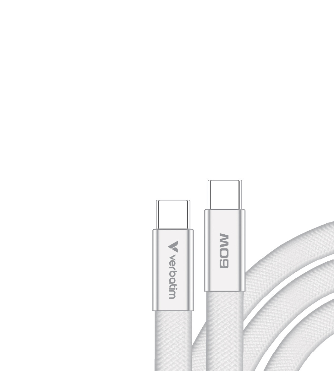 BildeVERBATIM SoftTouch USB-C to C cable 60W 120 cm - White