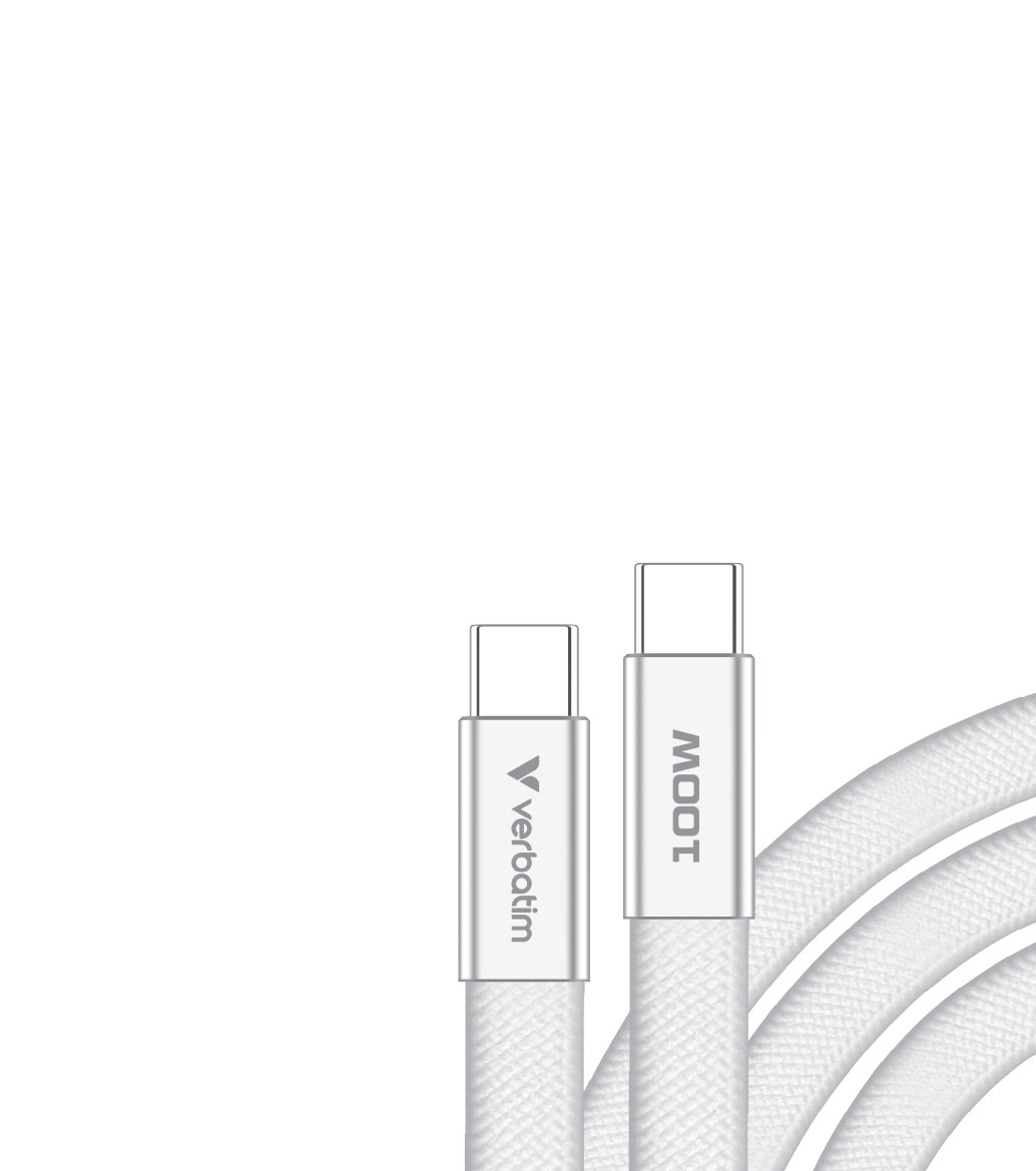 VERBATIM SoftTouch USB-C to C cable 100W 120 cm - White