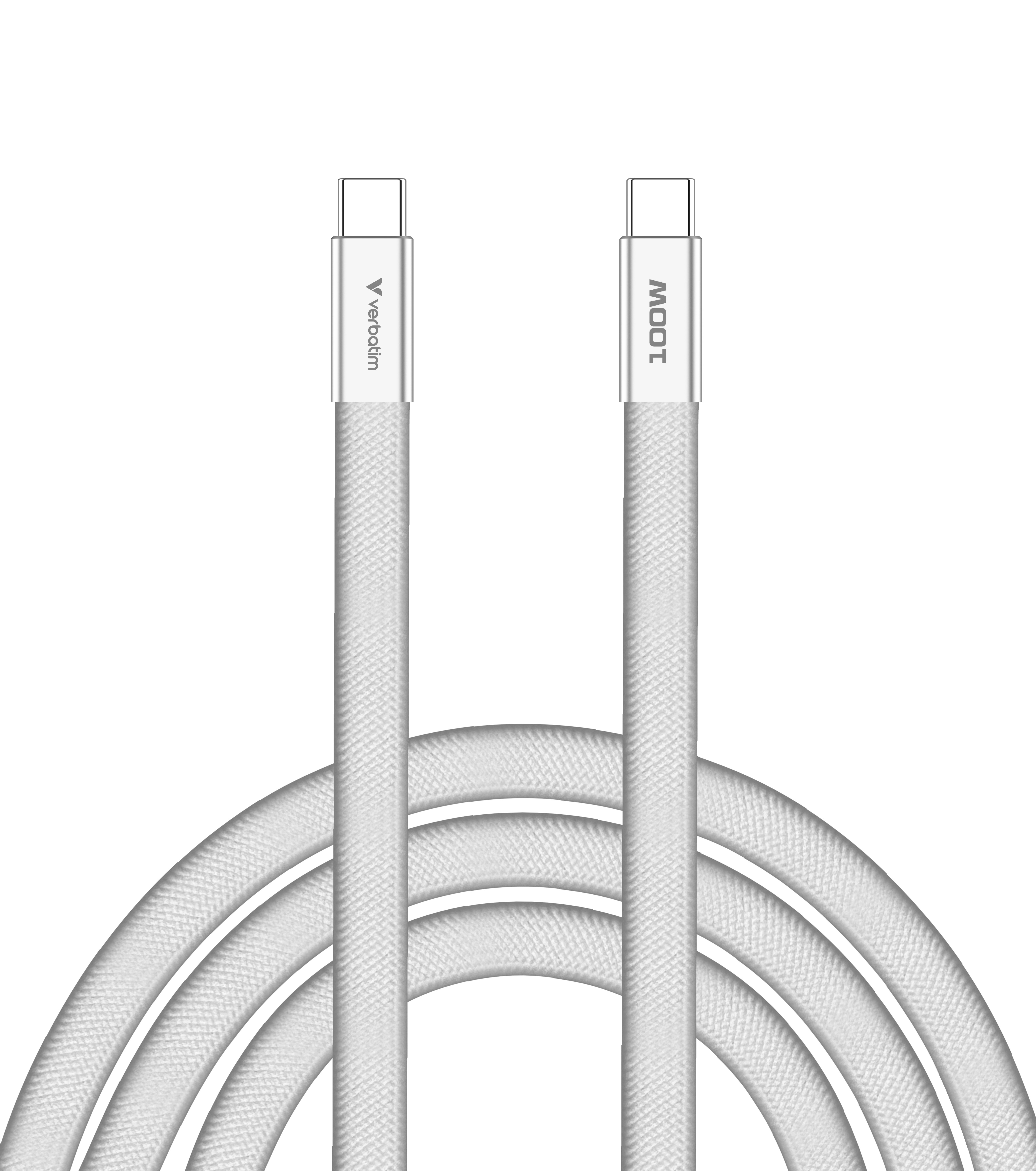 VERBATIM SoftTouch USB-C to C cable 100W 120 cm - White