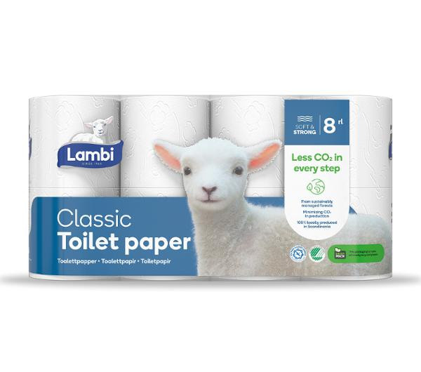 BildeToalettpapir Lambi 3L 20,6M Hvit (8 stk/pk, 5 pakker)