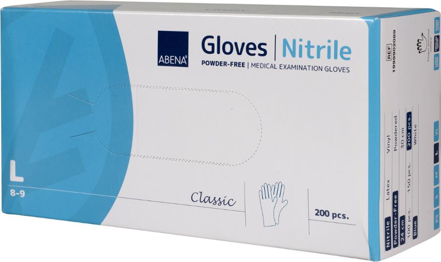 Nitrilhanske Abena Cl. Pf L Hvit (200 stk)