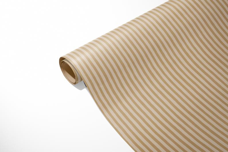 Gavepapir 70Cmx10M Kraft Stripes Hv/Gull