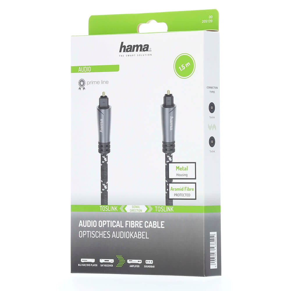 HAMA Cable ODT Metal Black 1.5m