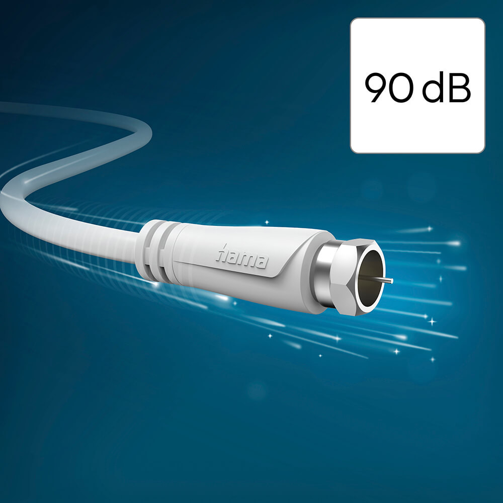HAMA Antenna Cable SAT 90dB F-F White 1.5m