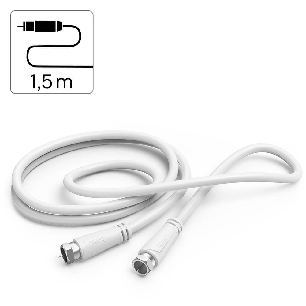 HAMA Antenna Cable SAT 90dB F-F White 1.5m