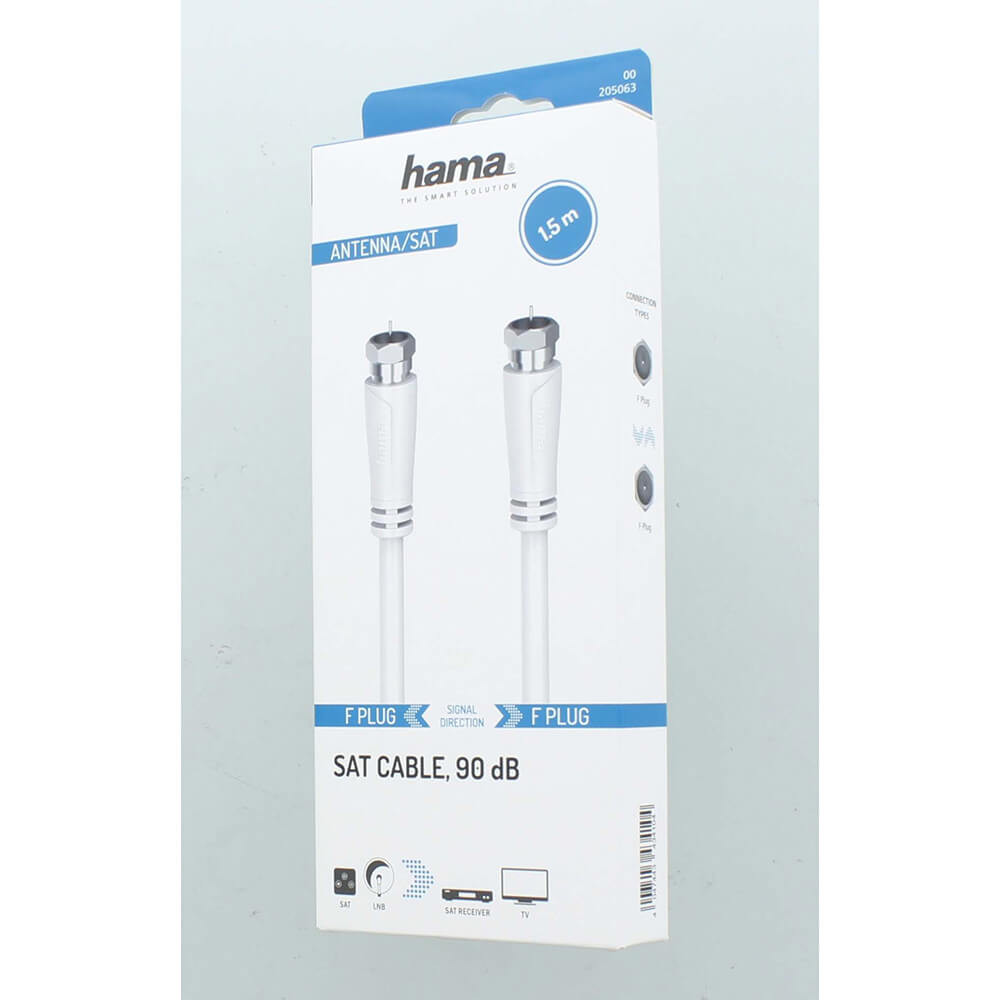 HAMA Antenna Cable SAT 90dB F-F White 1.5m