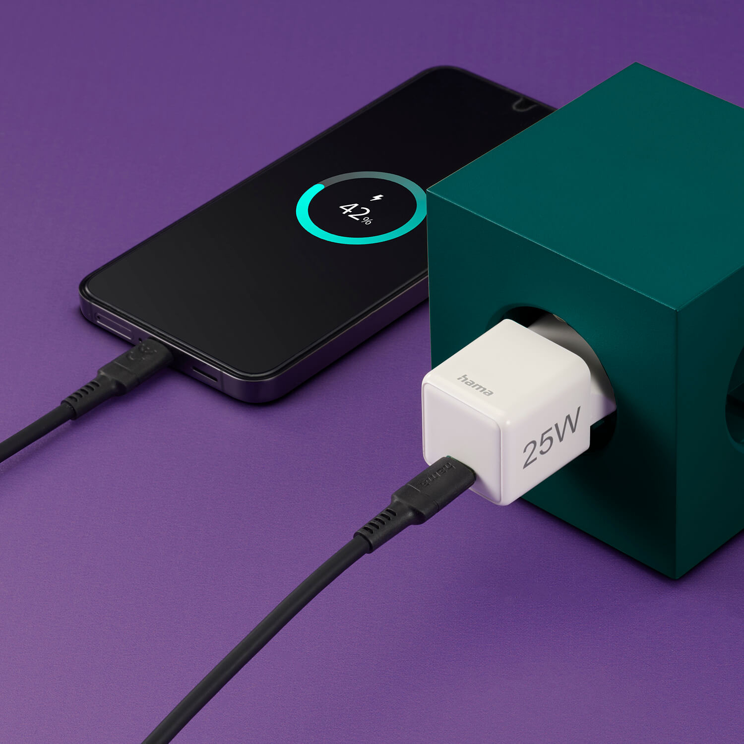 HAMA Mini Fast Charger USB-C PD 25W White