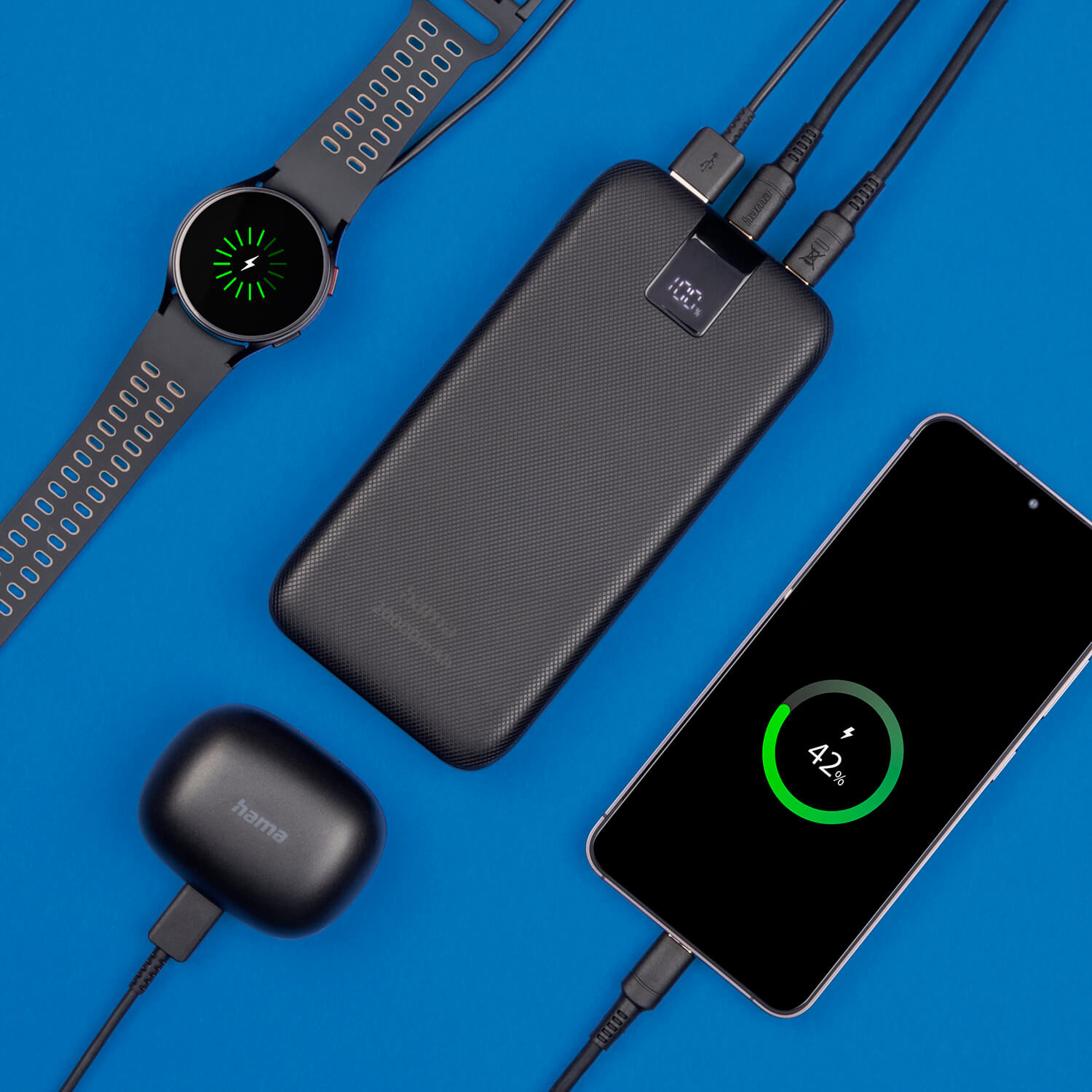 HAMA Powerbank PD 20000mAh 2xUSB-C+1xUSB-A Anthracite