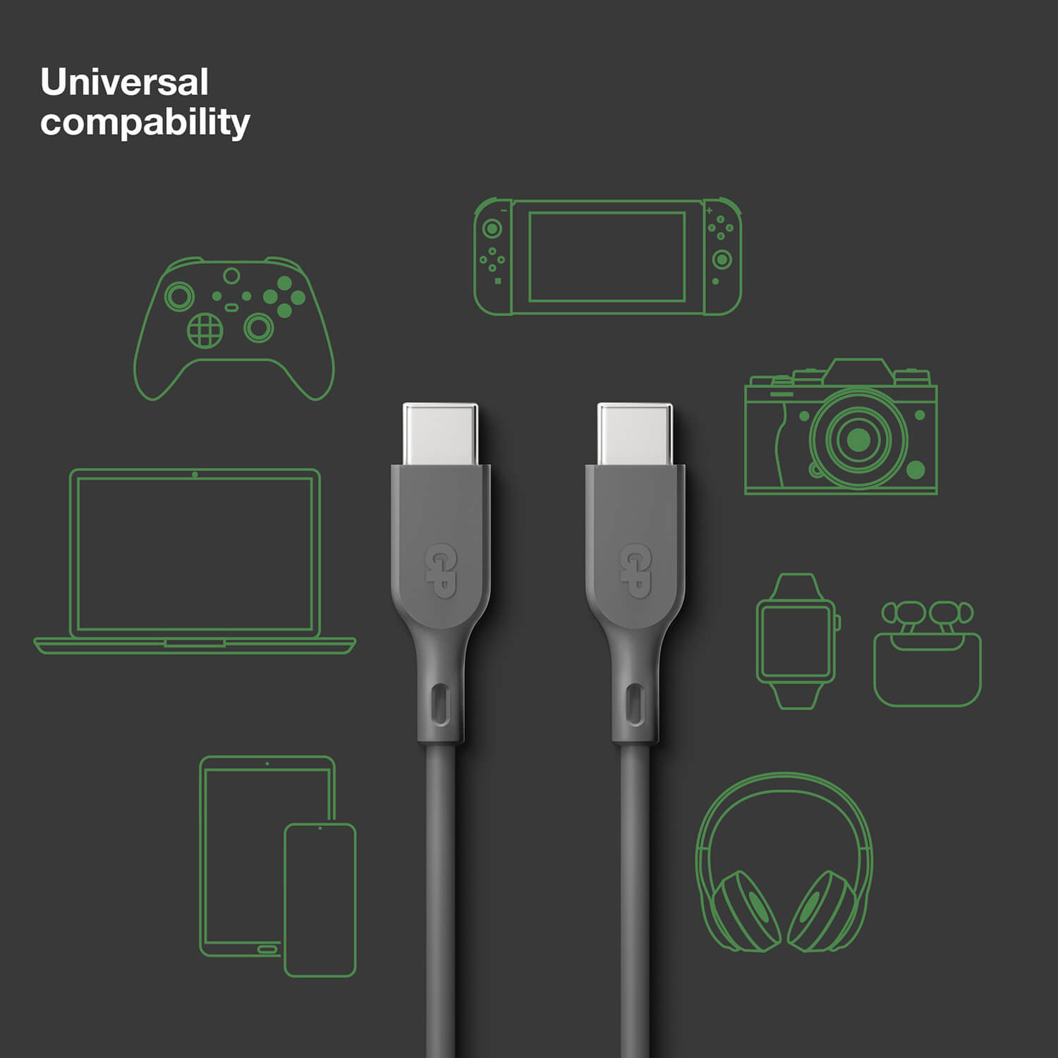 GP Cable USB-C to USB-C 100W CC2P 2m