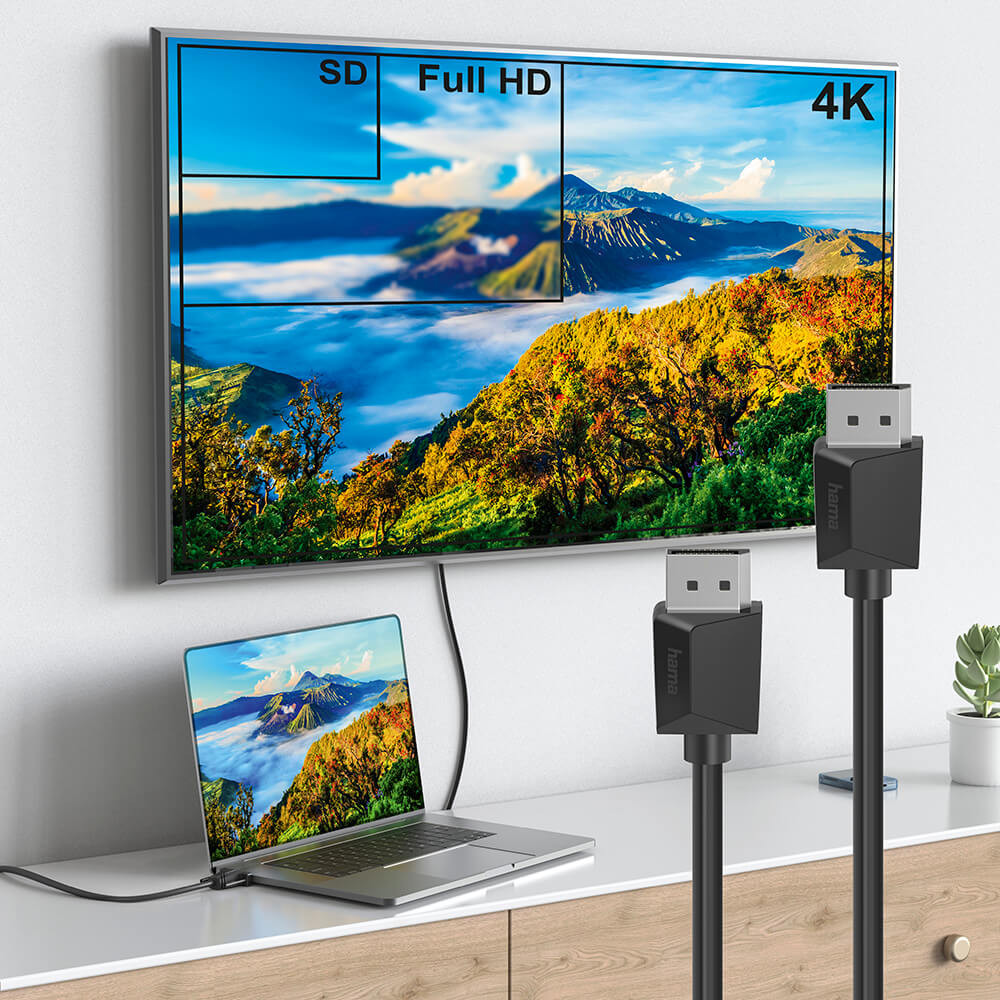HAMA Cable DisplayPort 1.2 Ultra-HD 4K 1.5m Black