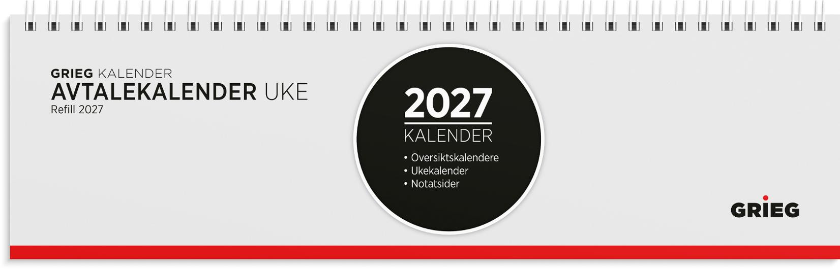 BildeAvtalekalender Grieg 2027 Spiral