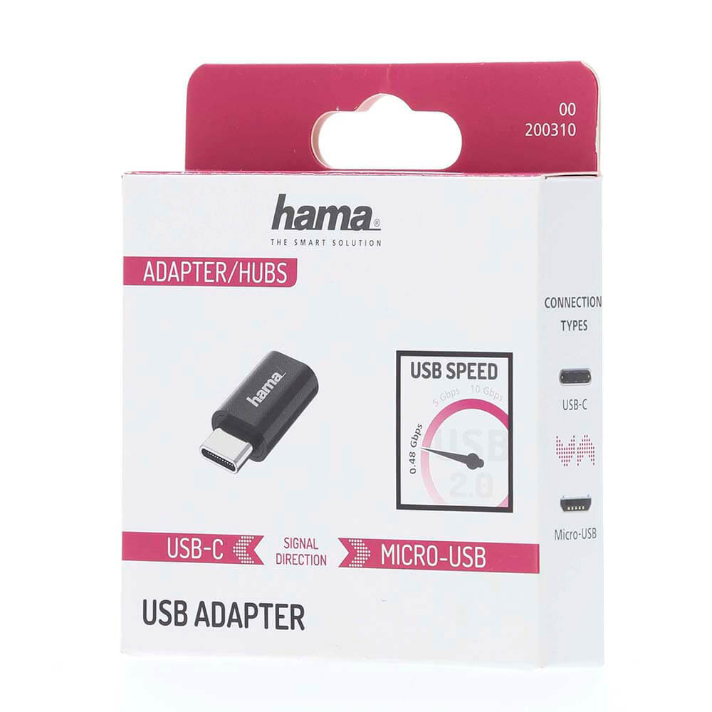 HAMA USB-C Adapter til Micro-USB USB 2.0, 480 Mbps