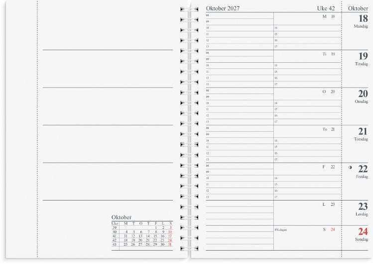 Ukekalender Grieg Scorpio A5 2027 Refill