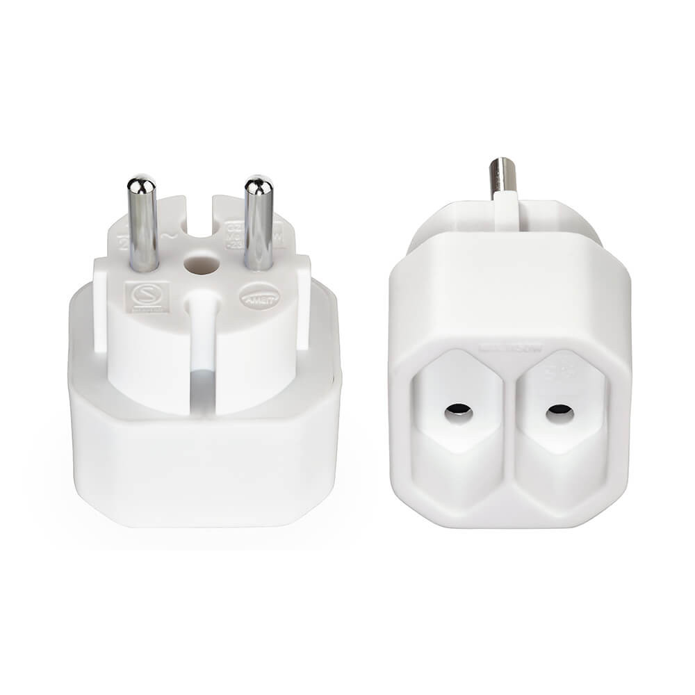 HAMA Socket 2-way Adapter Double Pack White