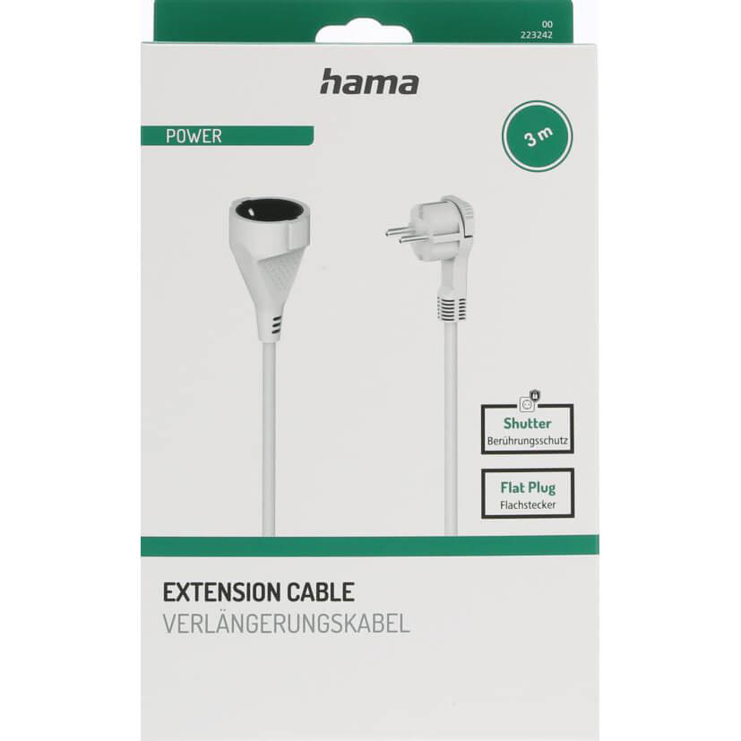 HAMA Extension Cable Indoor White 3.0m