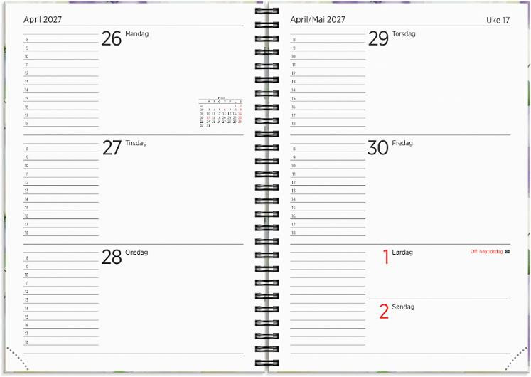 Kalender Grieg Leo A5 Spiral 2027 Fiol