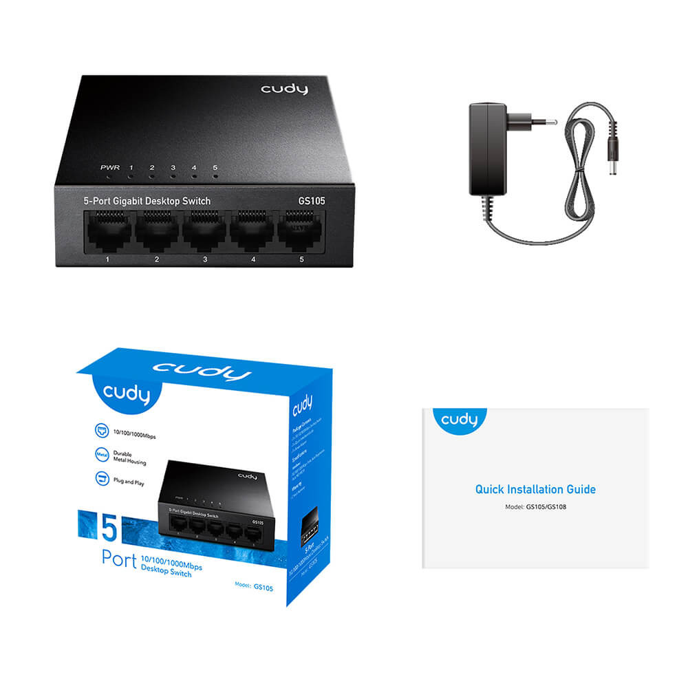CUDY Switch GS105 5-port Gigabit