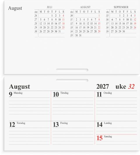 Bordkalender Grieg 2027 Uke