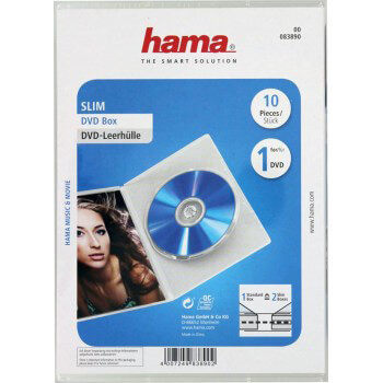 HAMA DVD-Boks Slim Transparent 10-pk
