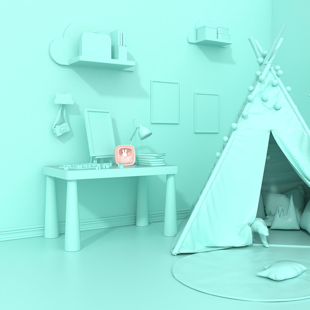 MOB Alarm Clock with Light Billy Clock Pink