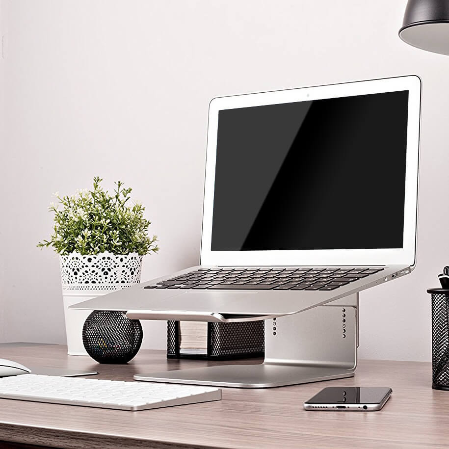 DESIRE2 Laptopstativ Riser Elevator Justerbar Universal Sølv