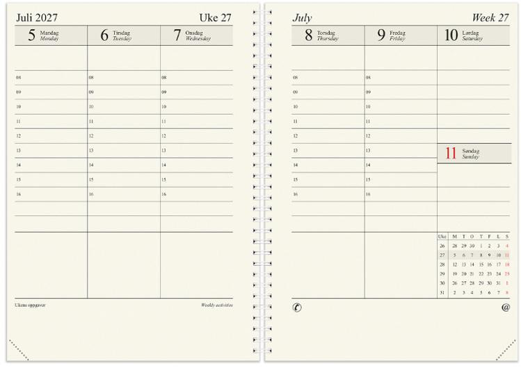 Sjefskalender Grieg A4 2027 Refill